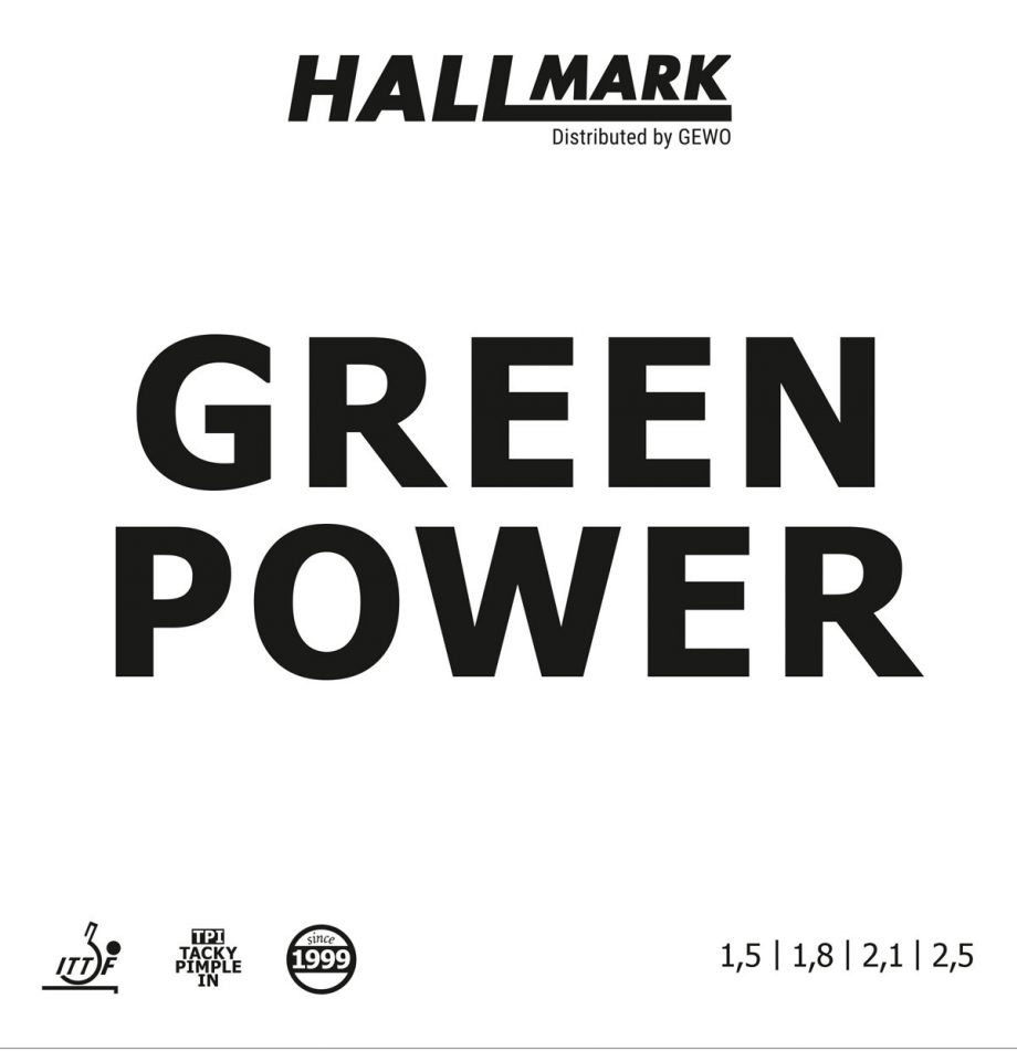 Hallmark green power cover table tennis rubber