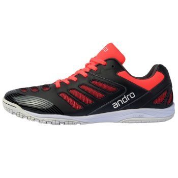 andro Shoe Cross Step 2 black/red, andro bateliai Cross Step 2 black/red, for table tennis players, for ping pong players, stalo teniso žaidėjams