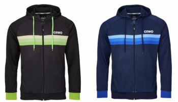 GEWO Hoodie Santiago, blue hoodie, green hoodie, for ping pong players, stalo teniso žaidėjams, for table tennis players