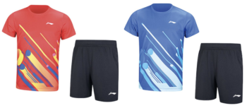 Li-Ning Set Shirt+Shorts AATU048-1C, for ping pong players, for table tennis players, stalo teniso žaidėjams