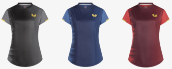 SHIRT NAGOYA LADY, black, blue, red, for table tennis players, stalo teniso žaidėjams, for ping pong players, for ladies, female