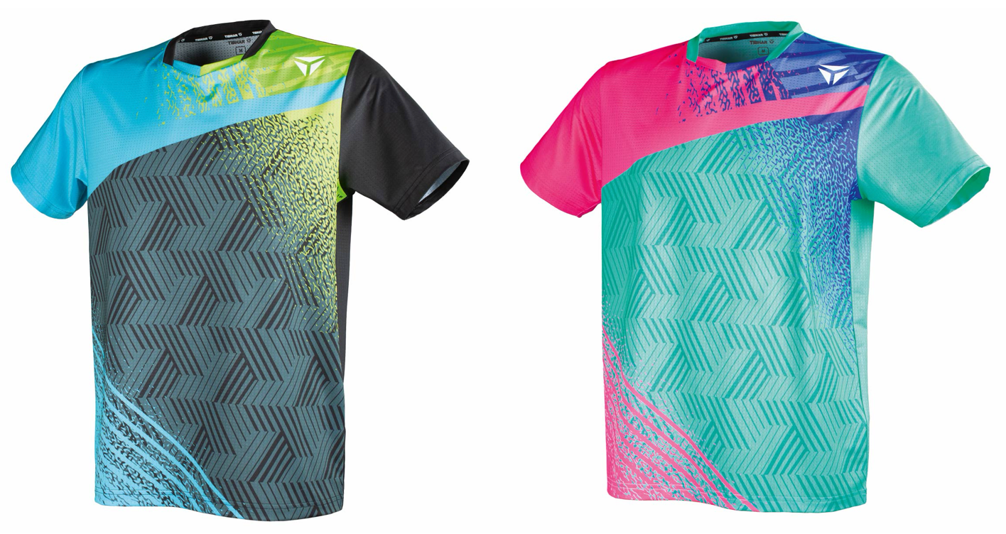 TIBHAR Shirt Paint, for men, black and light blue shirt, light blue shirt and pink, for table tennis players, stalo teniso žaidėjams, for ping pong players